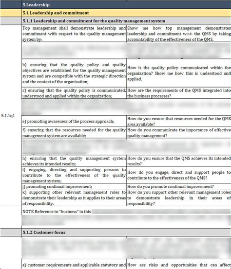 Iso 9001 Internal Audit Checklist Excel Template Internal Audit