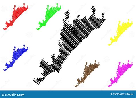 Mon Island Kingdom Of Denmark Map Vector Illustration Scribble Sketch