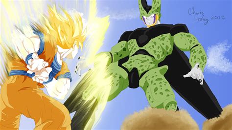 Goku's Instant Transmission Kamehameha vs Cell by chrishealey on DeviantArt