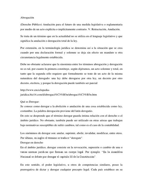 Abrogación Pdf Caso De Ley Constitución