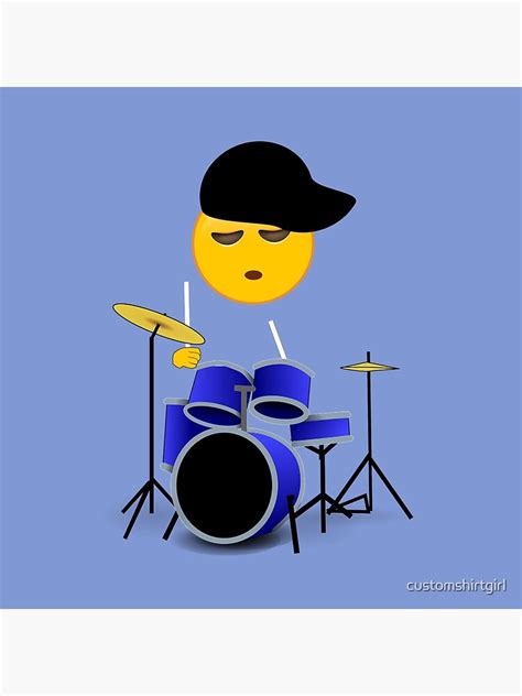 Drummer Emoji Playing Drum Set With Drumsticks Throw Pillow By