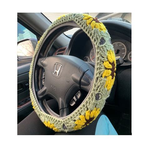 Sunflower Steering Wheel Cover Crochet Pattern Only Etsy