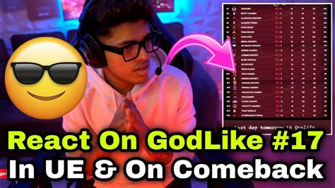 Caster React On GodLike 17th In UE Tournament Comeback YouTube