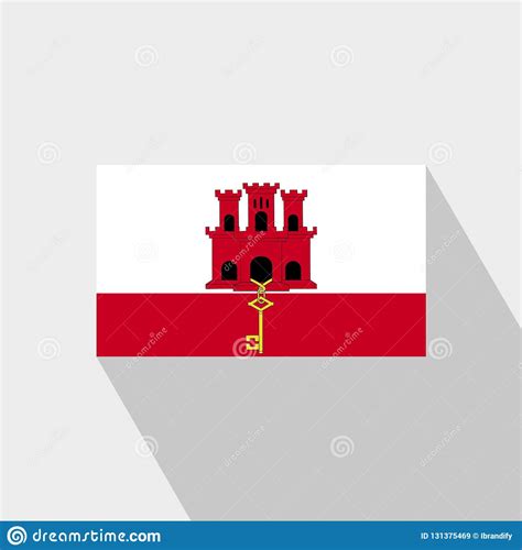 Vetor Longo Do Projeto Da Sombra Da Bandeira De Gibraltar Ilustração do