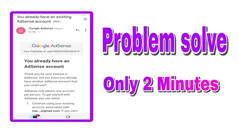 You Already Have An Adsense Account Problem Solved Youtube