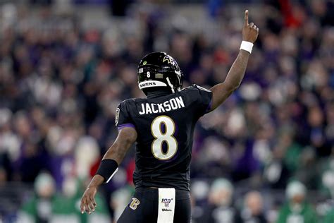 Download Baltimore Ravens Quarterback Lamar Jackson Celebrates The