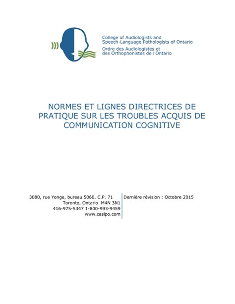 Normes Et Lignes Directrices De Pratique Sur Les Troubles