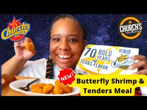 Church S Texas Chicken Mukbang New Butterfly Shrimp Tenders Meal