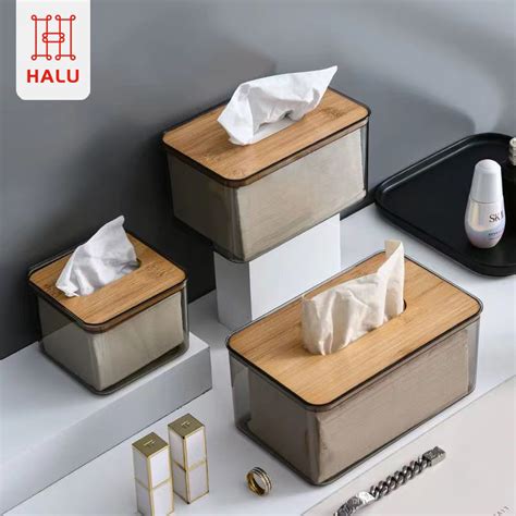 Jual Halu Tempat Tisu Kotak Tissue Kayu Transparan Minimalis Box Wadah