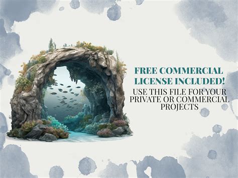 Underwater Cave Watercolor PNG Commercial Use Clip Art, Diving Clipart ...