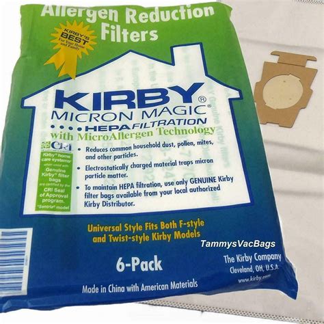 For KIRBY VACUUM BAGS 6 Sentria Universal F Style MICRON MAGIC Hepa