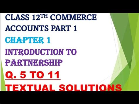 Class Th Commerce Accounts Part Chapter Introduction To