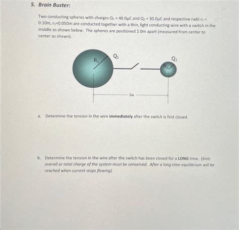 Solved Two Conducting Spheres With Charges Q1400μc And