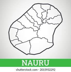 Simple Outline Map Nauru Vector Graphic Stock Vector Royalty Free