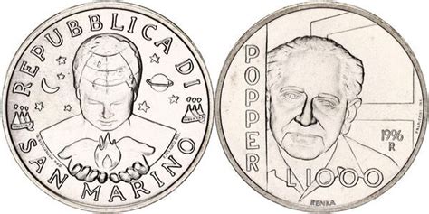 1000 Lire Karl Popper Сан Марино Numista