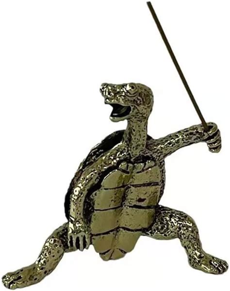 2 Soportes Para Incienso De Palo De Tortuga Kung Fu De Cobre Antiguo