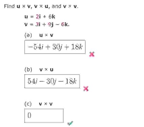 Solved Find U×vv×ur ﻿and