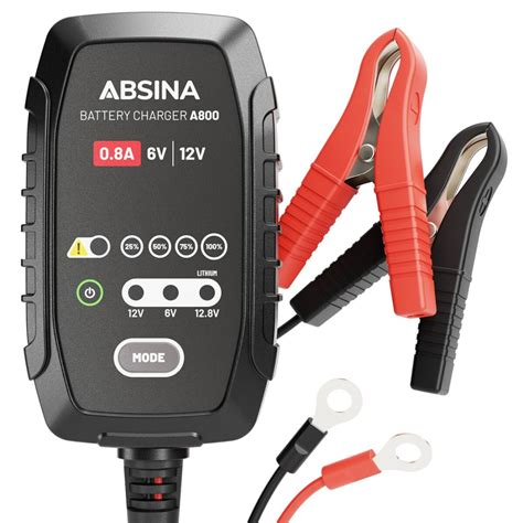 Absina Blei Gel AGM Lithium Ladegerät A800 7 Stufen Ladegerät 6V