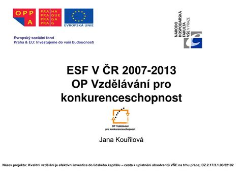 Ppt Esf V R Op Vzd L V N Pro Konkurenceschopnost