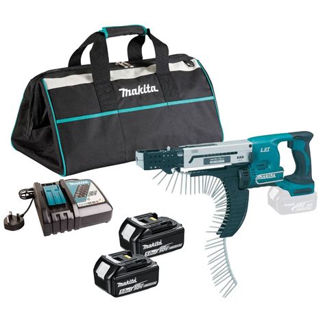 Makita Dfr Rte Lxt V Cordless Auto Feed Screwdriver Inc X Ah