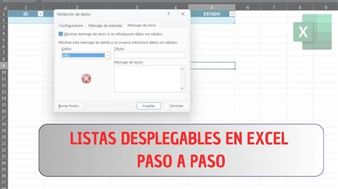 Cómo Crear Listas Desplegables en Excel Paso a Paso excel YouTube