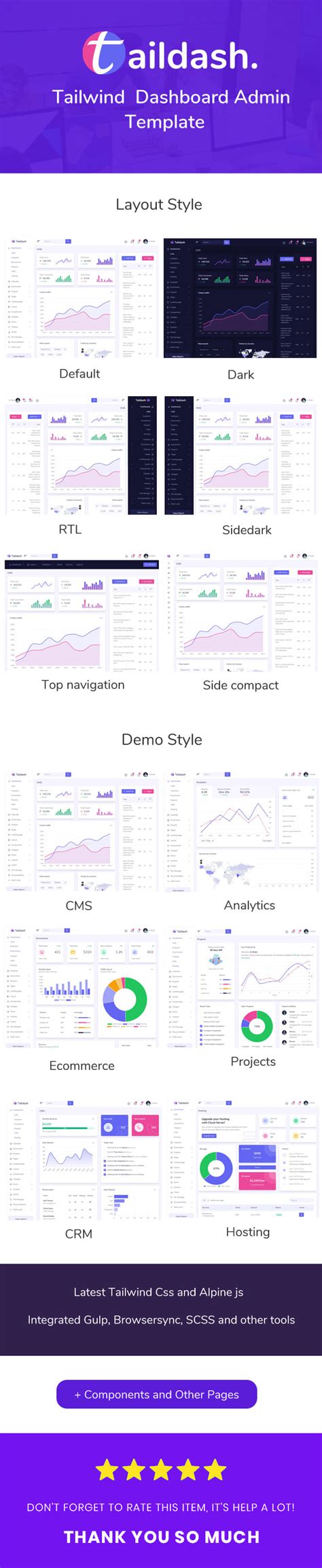 Taildash - Tailwind Dashboard Admin Template