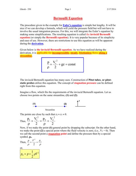 Bernoulli`s Equation