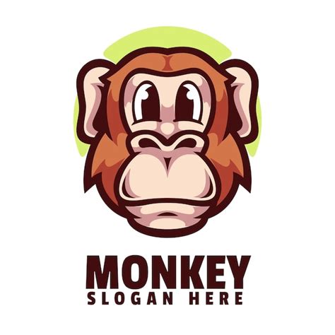 Un logotipo de mono con el eslogan del mono del título aquí Vector