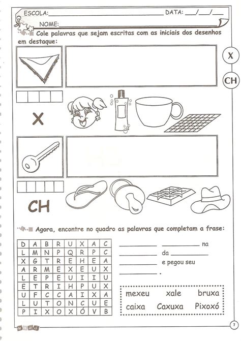 Atividades de Ortografia X e CH 1 Atividades Educação Infantil