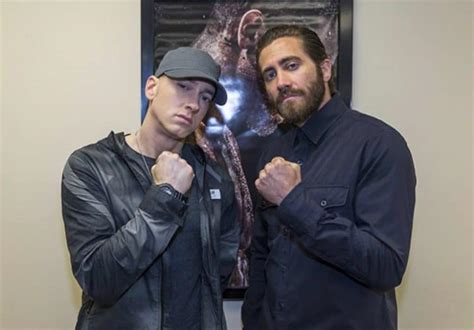 Eminem Jake Gyllenhaal Makes Surprise Appearance On Southpaw Screening