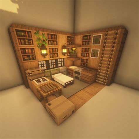 simple room🍃 | Minecraft house designs, Minecraft plans, Minecraft ...