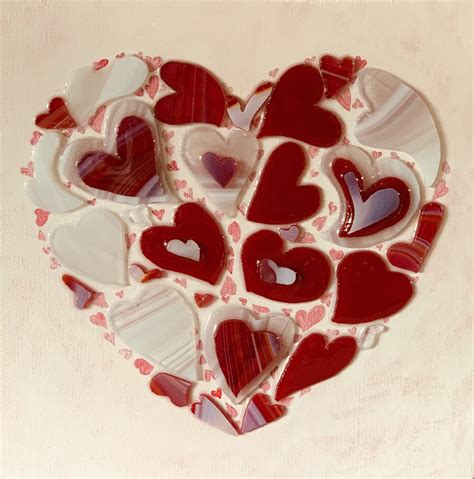 Hearts Heart Glass Art Glass Art Resin By Susan Anspach