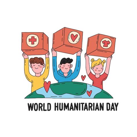 Premium Vector Hand Drawn World Humanitarian Day Concept Flat