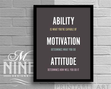 Ability Motivation Attitude Printable Quote Motivational Etsy