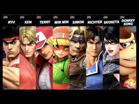 Ryu Vs Ken Vs Terry Vs Min Min Vs Simon Vs Richter Vs Bayonetta Vs