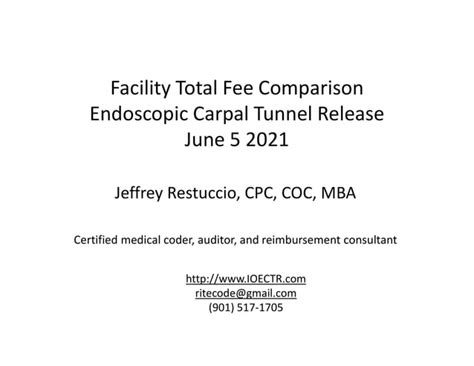 Facility Fee Comparison Asc Hopd And Hospital Ppt