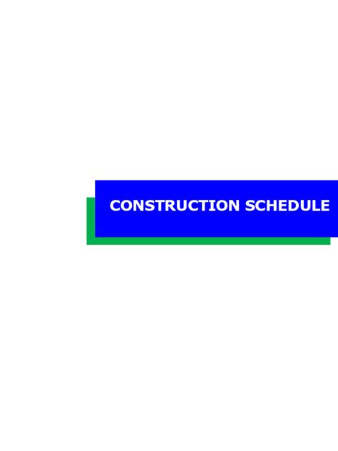 Construction Schedule | PDF