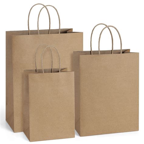 Bagdream Kraft Paper Bags 5x3x8and 8x425x10and 10x5x13 25 Pcs