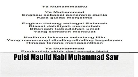 Puisi Memperingati Maulid Nabi Muhammad Saw H Menyentuh