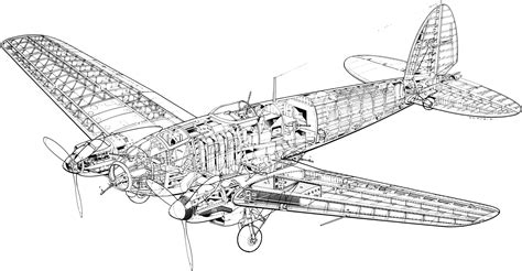 Heinkel He 111 Cutaway Drawing in High quality