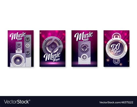 Isometric Sound Audio Music Poster Set Royalty Free Vector