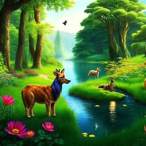 Premium AI Image | Animal in the Forest wallpaper