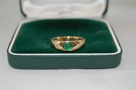 Ring mit Smaragd und Diamanten 585 Gold Ringgröße 50 MA Shops