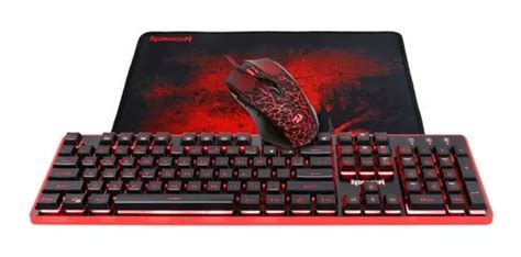 Kit de teclado e mouse gamer Redragon S107 Português Brasil de cor preto