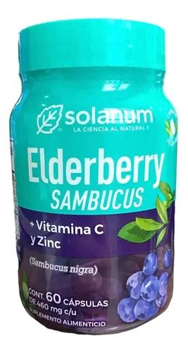 Elderberry Sambucus Vitamina C Y Zinc Solanum Caps Sabor Natural