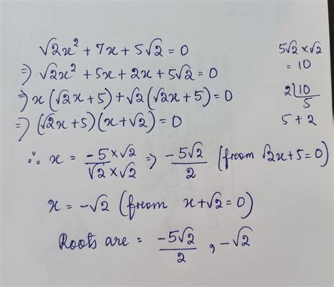 Exercise 1 Find The Roots Of The Following Quadratic Equations By