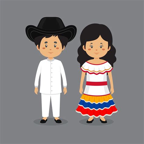 Pareja De Personajes Con Traje Nacional Venezolano 1314223 Vector En