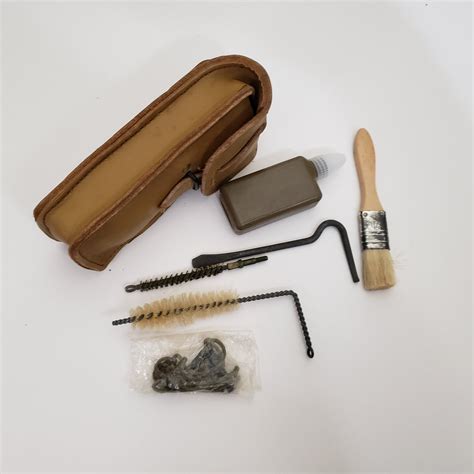 French Rifle Cleaning Kit Leather Pouch Etsy