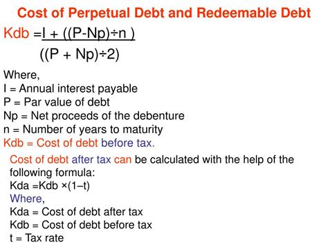 Ppt Cost Of Perpetual Debt And Redeemable Debt Powerpoint