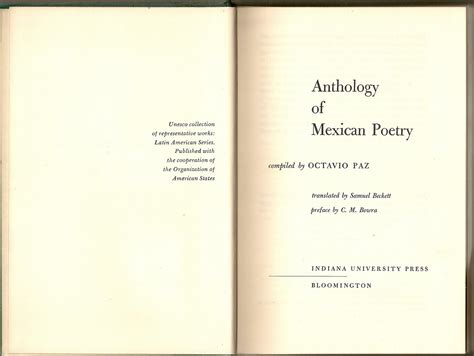 Galería de Hallazgos O Paz Anthology of Mexican Poetry